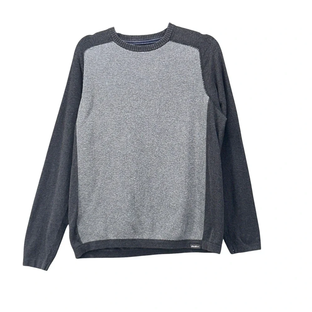 Eddie Bauer Wool‎ Waffle Knit Sweater Gray Medium - Picture 2 of 12
